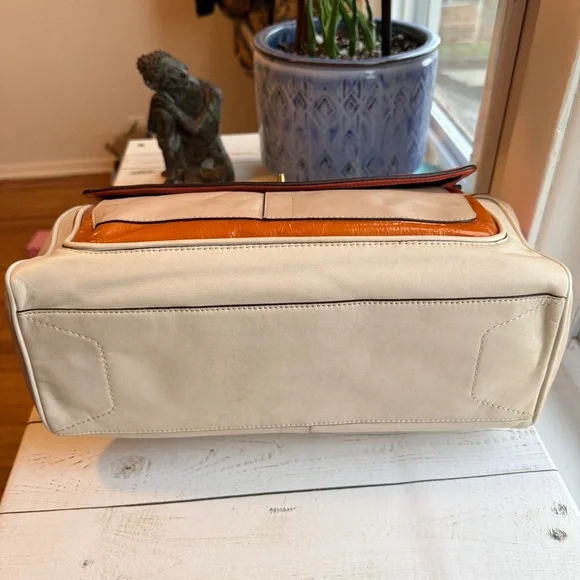 COACH | Louisa Satchel (2011) #19276, Beige and Coral Color Block - Picture 11 of 17